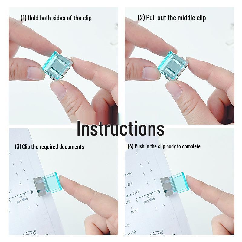 Przezroczyste wielofunkcyjne spinacze studenckie do plików testowych i książek