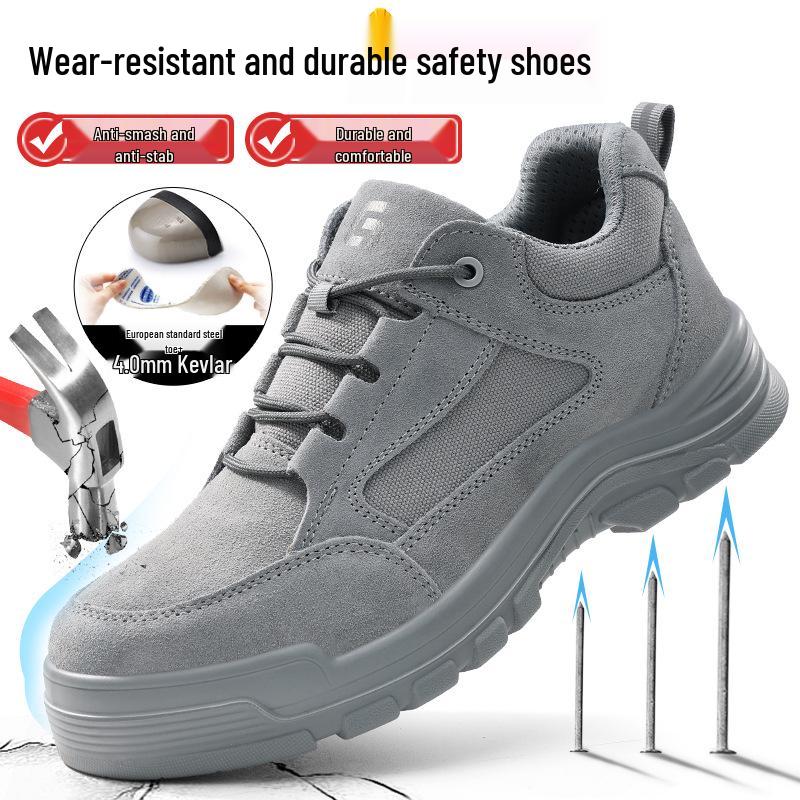 Men's Safety Shoes: Anti-Smash, Anti-Puncture, 4.0MM Kevlar, Comfortable & Lightweight Protection Footwear