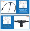 Waterproof Metal T-Type Tee Connector for 2, 3, or 4-Core Sensors, Ideal for Easy Docking at Base Stations