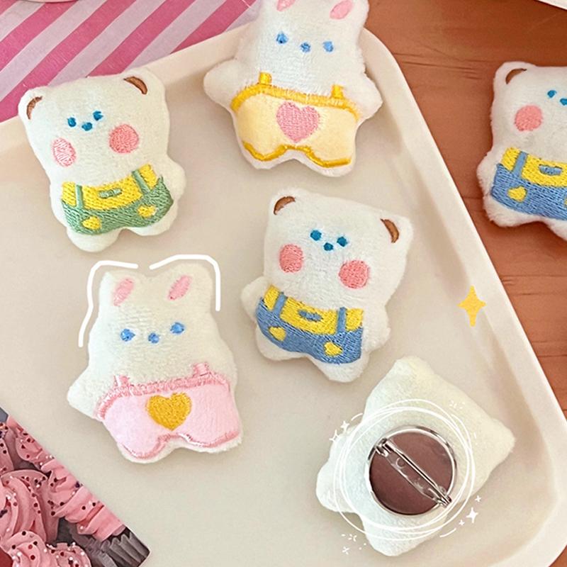 Lindos broches de animales de dibujos animados, pollito, oso, conejo, panda, muñeco de peluche, personalidad, mochila, ropa, prendedor de solapa, accesorios decorativos.