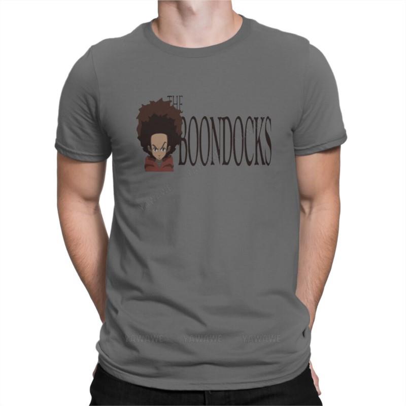 Casual The Boondocks TShirt for Unisex Round Neck Cotton T Shirt Cartoon Short Sleeve Tee Shirt Gift Clothing