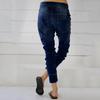Frauen Sommer Elastische Plus Lose Denim Casual Kordelzug Plus Cropped Jeans