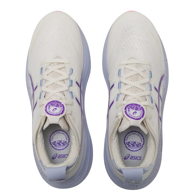 Asics GEL Nimbus 27 Fabric Breathable Long Distance Running Sprint Running Shoes Men's White 1011C120-500