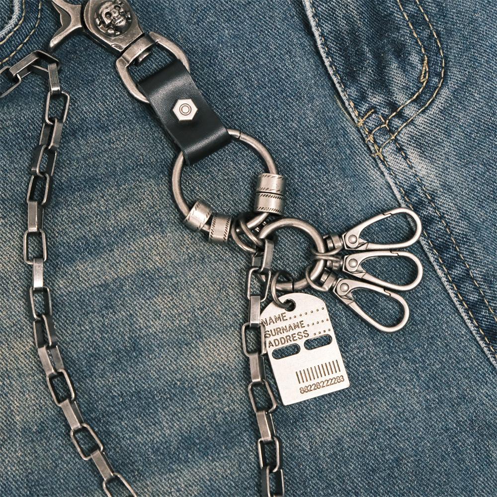 Punk Summer Single Circle Pants Chain Hip Hop Men's and Women's Skull Bead Chain Pants Chain