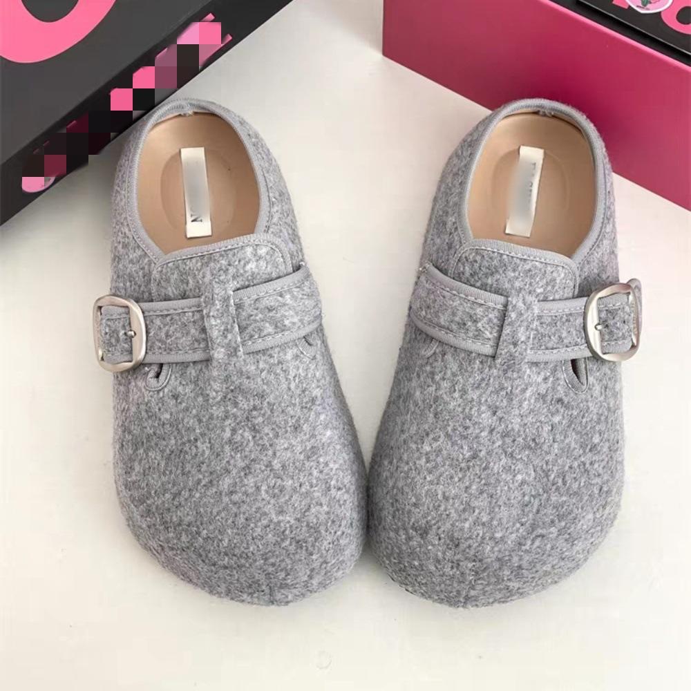 

Ретро ленивый ветер сумка голова полушлепанцы женские осенние новые на одной педали толстоподошвенные шлепанцы 40 серый