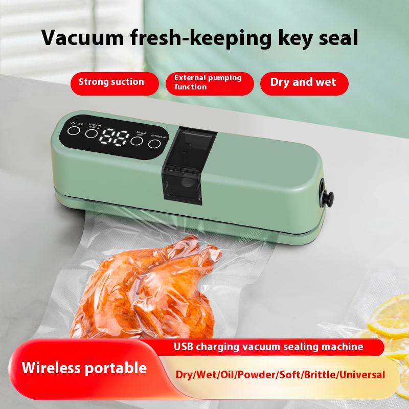 Portable USB Rechargeable Vacuum Sealer - Automatic Food Sealer And Snack Sealing System, Vacuum Sealer with 10pcs Bags