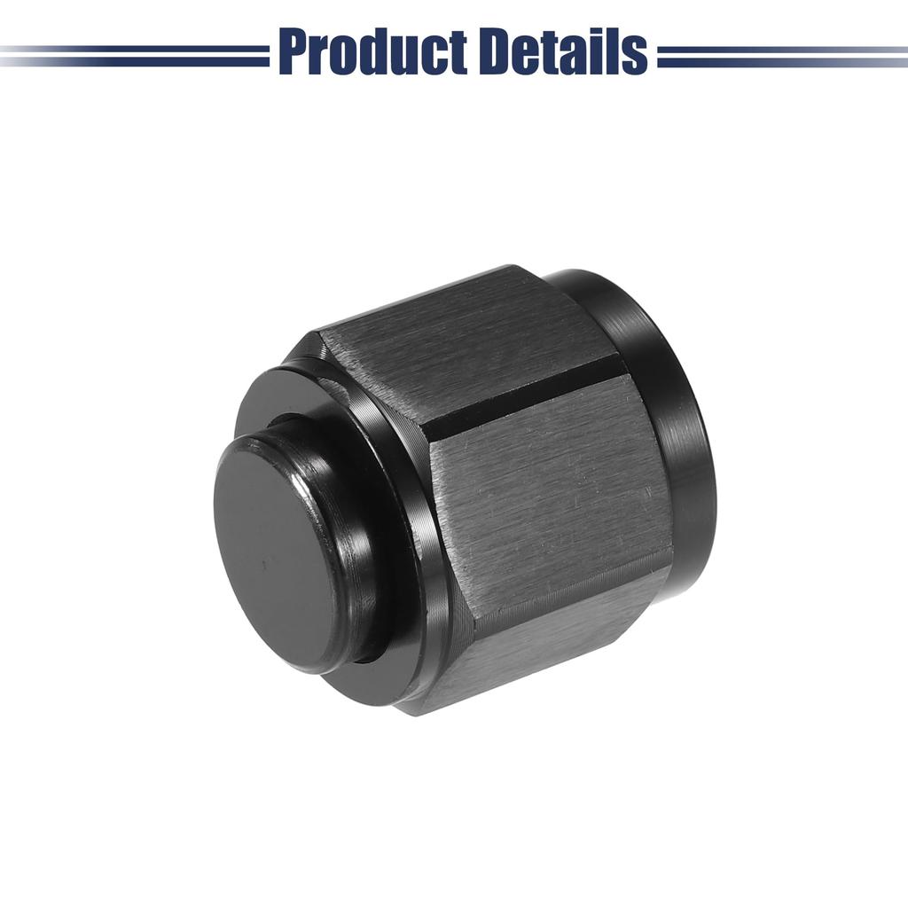 ACROPIX Female Flare Cap Port Plug Block Off Fitting Nut Adapter Universal Black 4pcs AN10