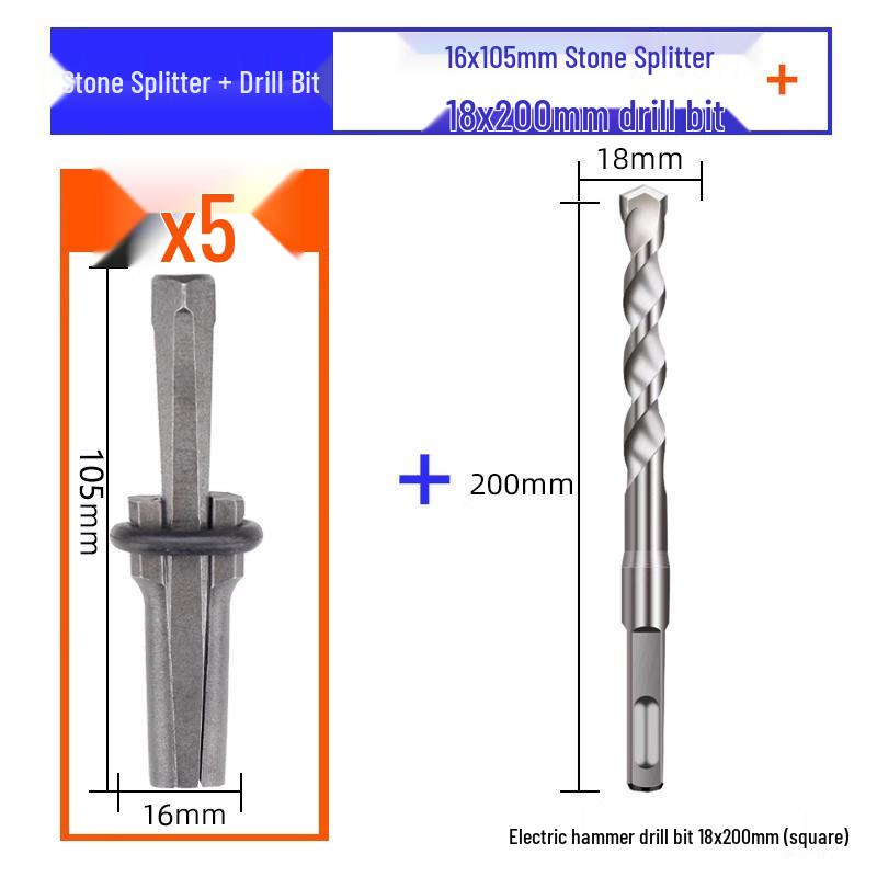 Stone Splitting Wedge and Chisel Tool for Stonemasons