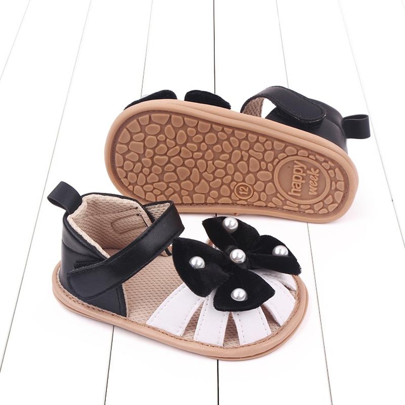 0-12 Month Newborn Baby Girls Sandals Bow Decoration Crib Shoes