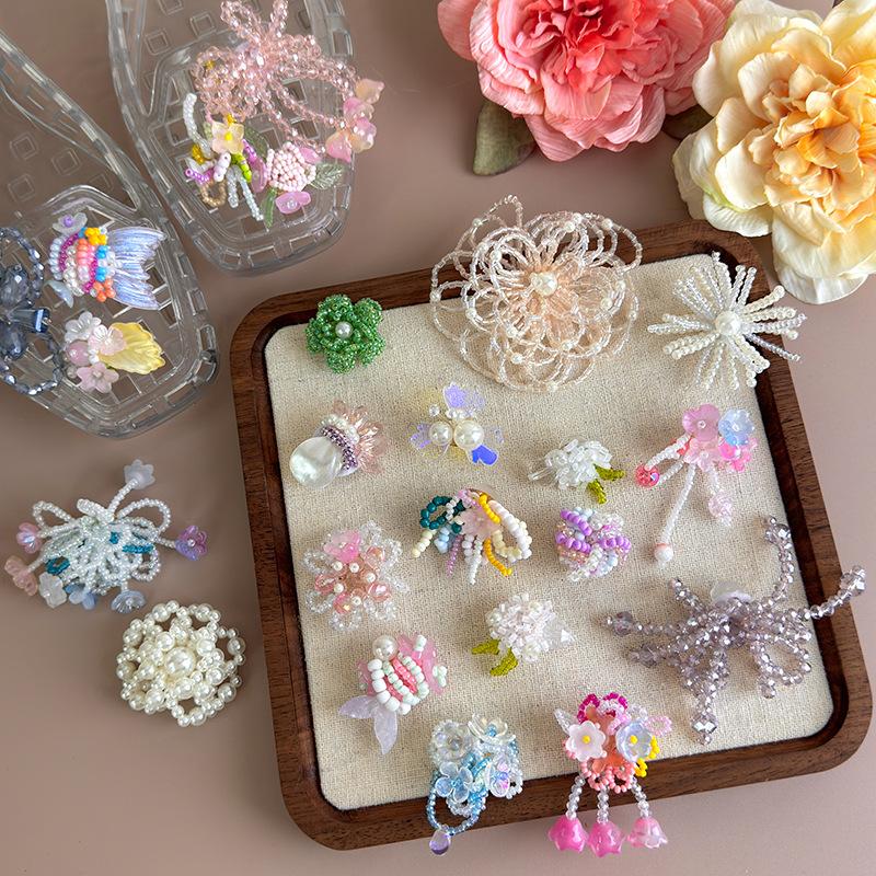 Shoe Decorations Imitation Pearl Colorful Flower Handmade DIY Beaded Shoe Buckle Shoes Decorative Accessories 2026 Fashion New