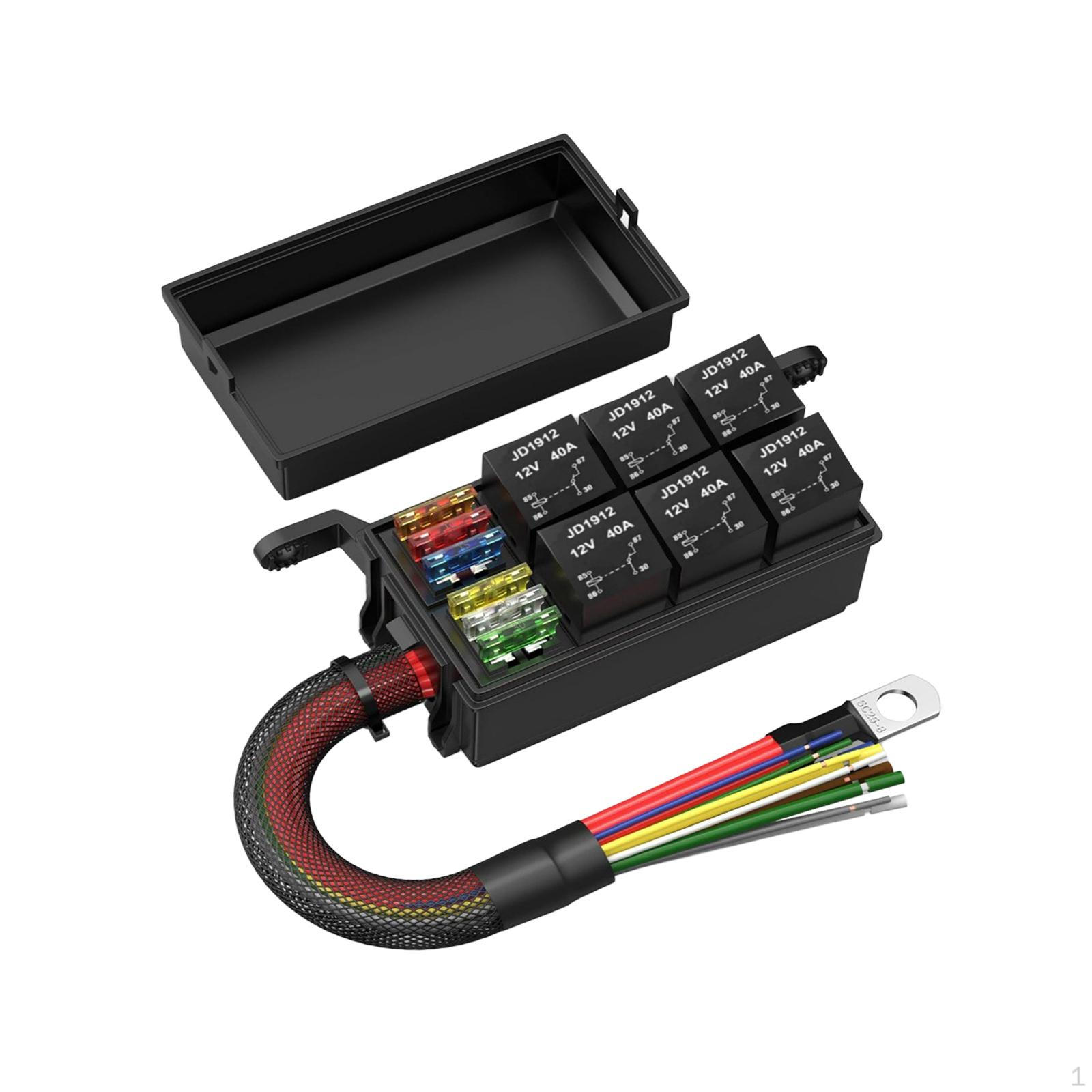 

6-позиционный держатель предохранителя реле для использования в автомобилях и автофургонах 12V