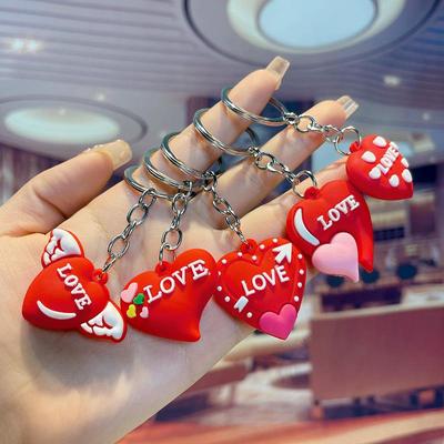 Fashion Love Heart Key Rings Bag Pendant Key Buckle Ornaments Car Accessories