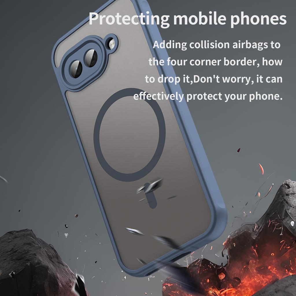 Husă de telefon Magsafe pentru Google Pixel 9A, Husă de telefon Magsafe Magnetică Rezistentă la Șocuri, Husă Hibridă cu Bumper pentru Google Pixel 9A