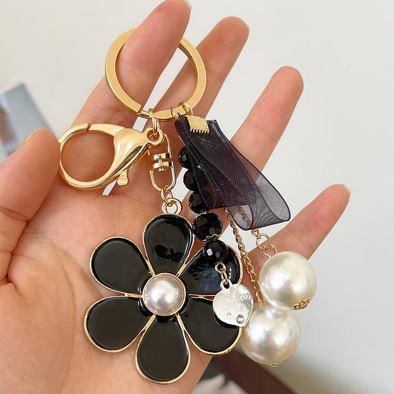 EASYA 2022 Модная Черная Подсолнух Жемчуг Роскошная Брелок Цепочка Автомобильный Брелок Вечеринка Подарки для Гостей