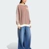 adidas Originals Women Oversized Fit Crewneck Knit Jumper Off White Collegiate Green Equipment Red KQ6291