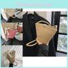 Trendy Summer Woven Bucket Bag For Women Stylish Casual Crossbody Purse In Khaki Red And Colorful