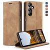 CaseMe is suitable for Samsung A16, a shockproof card slot leather case, A06 retro magnetic frosted flip cover stand phone case