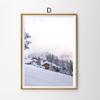 Scandinavian Poster Christmas Home Decor Wall Art Canvas Painting Winter Wooden House Picture Nordic Art Living Room Decoration