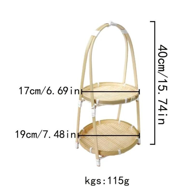 1/2/3 Layer Fruit Basket Food Basket Decorative Standing Tray Bamboo Serving Tray Bamboo Storage Basket For Kitchen