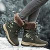 Women Winter Plus Velvet Camouflage Snow Boots Casual PU Canvas Lace Up Warm Outdoor Cotton Shoes Large High Top Thick Anti Slip Shoe