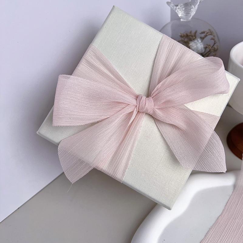 1PC Silver Glitter Ribbon Sparkling Organza Ribbon Ribbon Bow Wedding Cards & Invitations