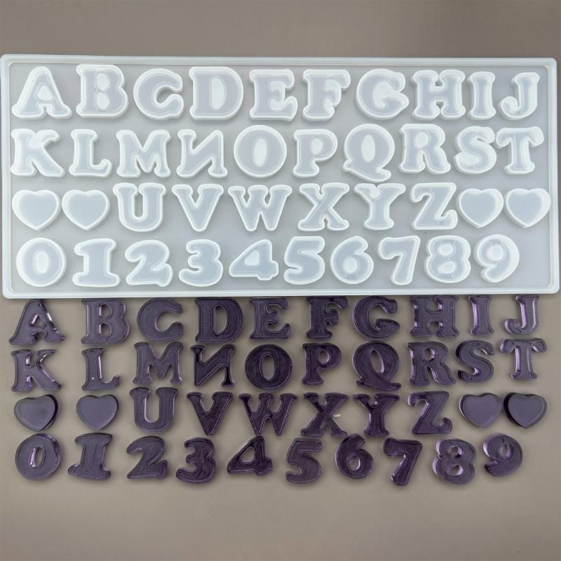English Alphabet Epoxy Resin Molds Silicone Capital Lowercase Letters Cement Mold for DIY-Jewelry Pendants Crafts