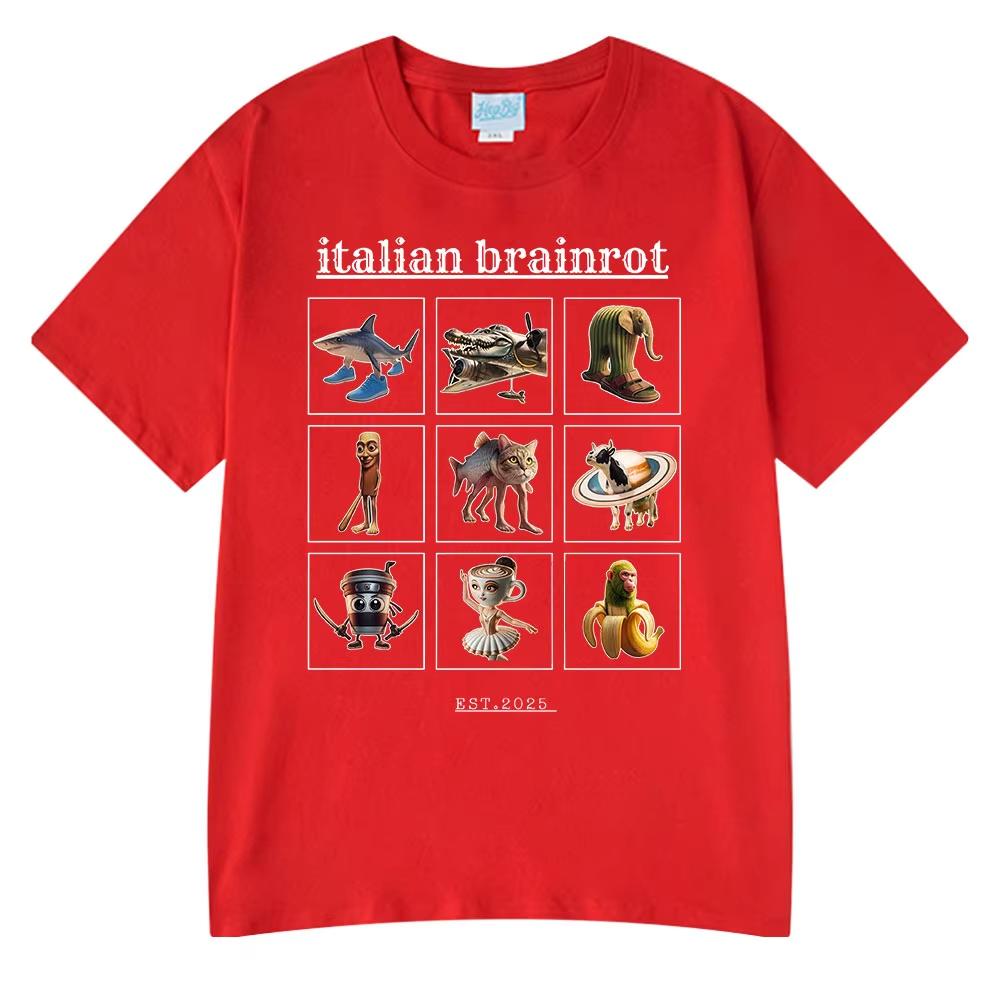 Italienischer Hirnfurz Lustige Meme T-Shirts Tralalero Tralala Tung Tung Tung Sahur Bombardiro Krokodil Lirili Larila Herren Damen T-Shirt