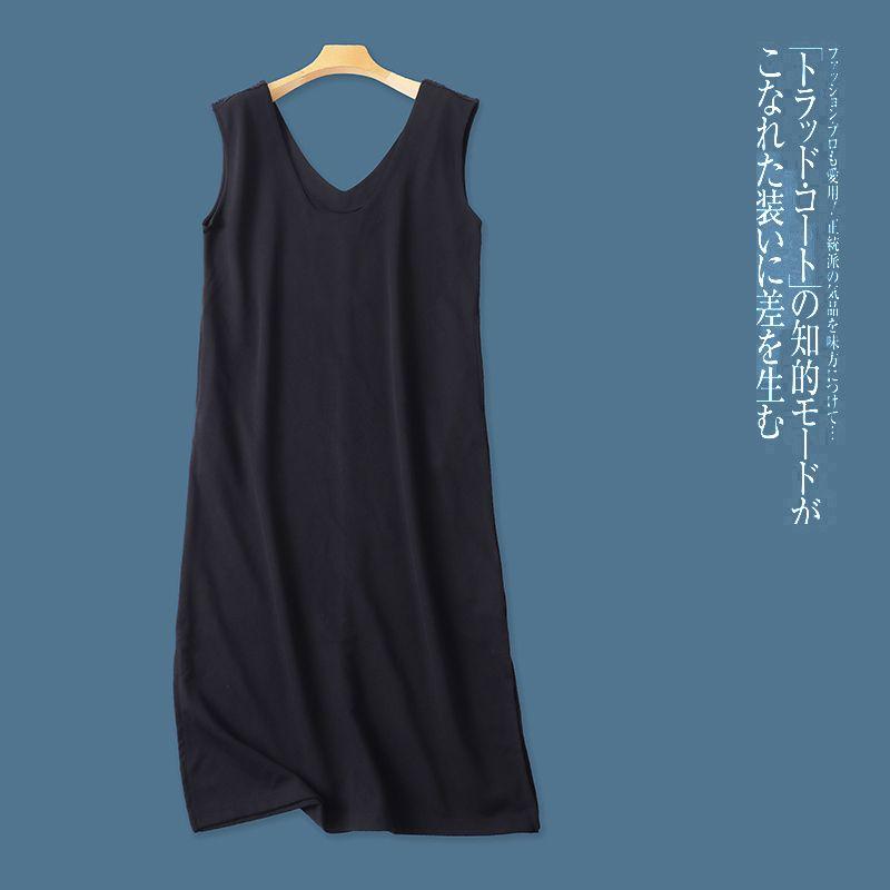 Orders Exported to Japan Vest Skirt Spring and Autumn New Women clothes Fashion Loose round Neck Pullover Straight Mid-Length Dress 31381