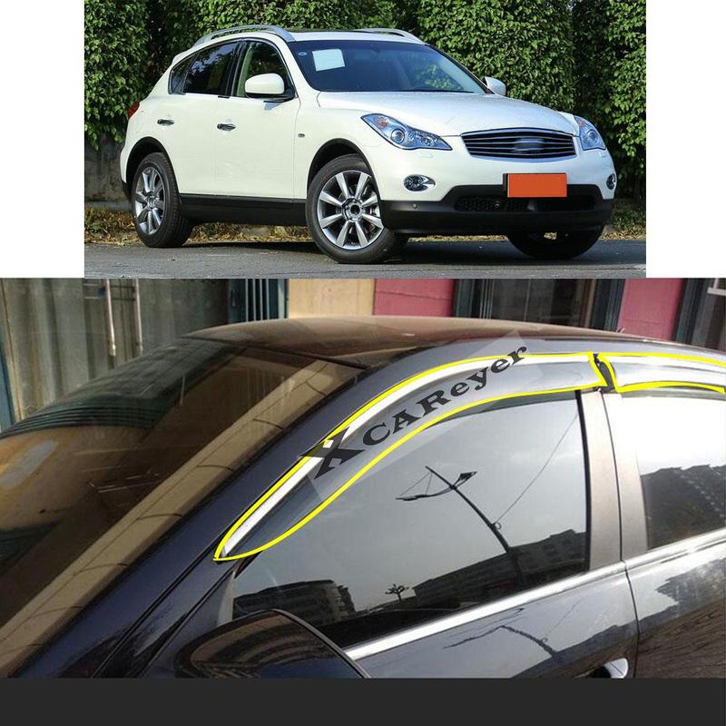 For INFINITI QX50 2010 2011 2012 2013 Car Body Styling Sticker Plastic Window Glass Wind Visor Rain/Sun Guard Vent Parts