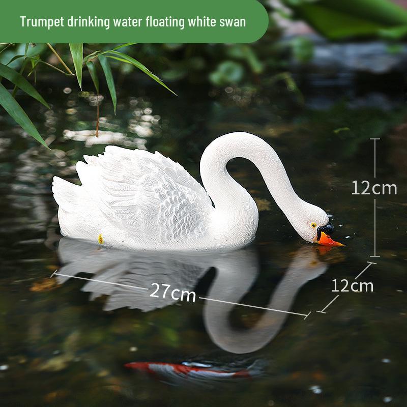 Floating Swan Garden Fountain Sculpture