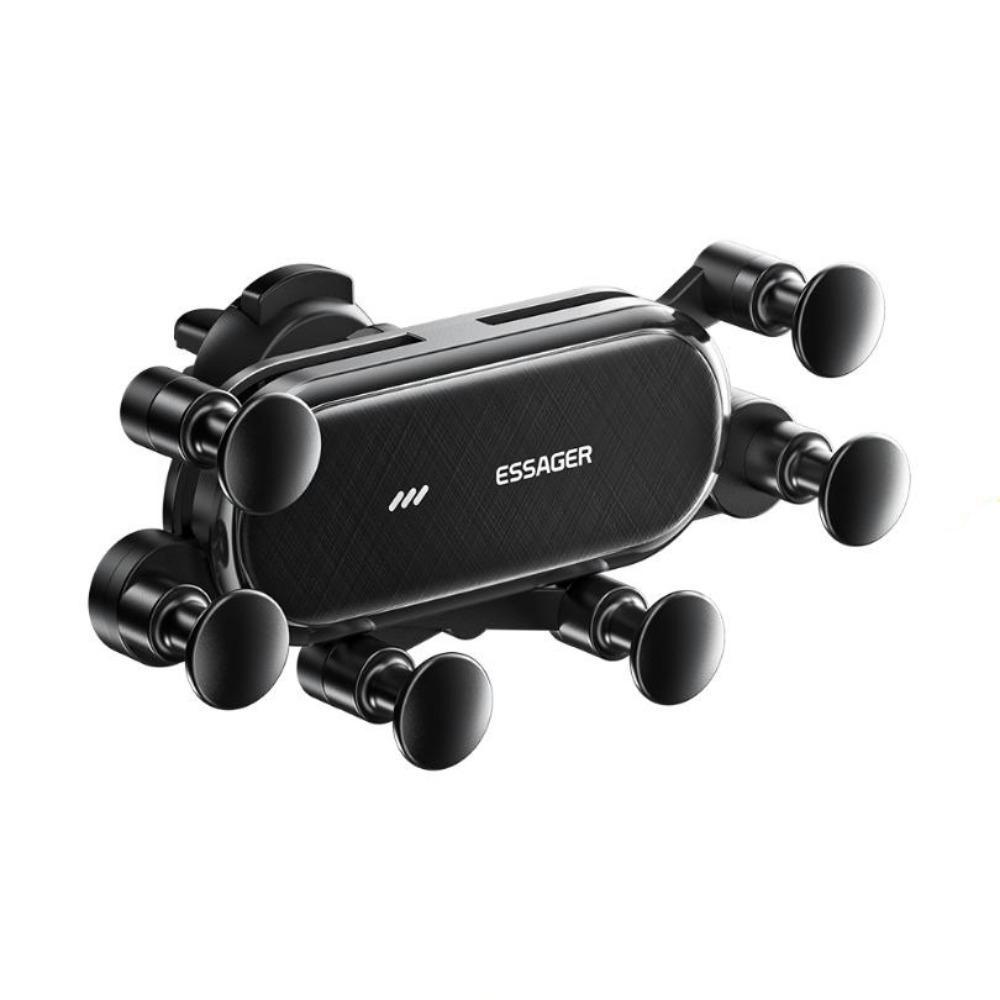 

Essager Six Points Gravity Автомобильный держатель для телефона Вентиляционный зажим GPS-крепление Подставка для IPhone 14 Samsung Xiaomi Держатель для смартфона Поддержка type2 чёрный