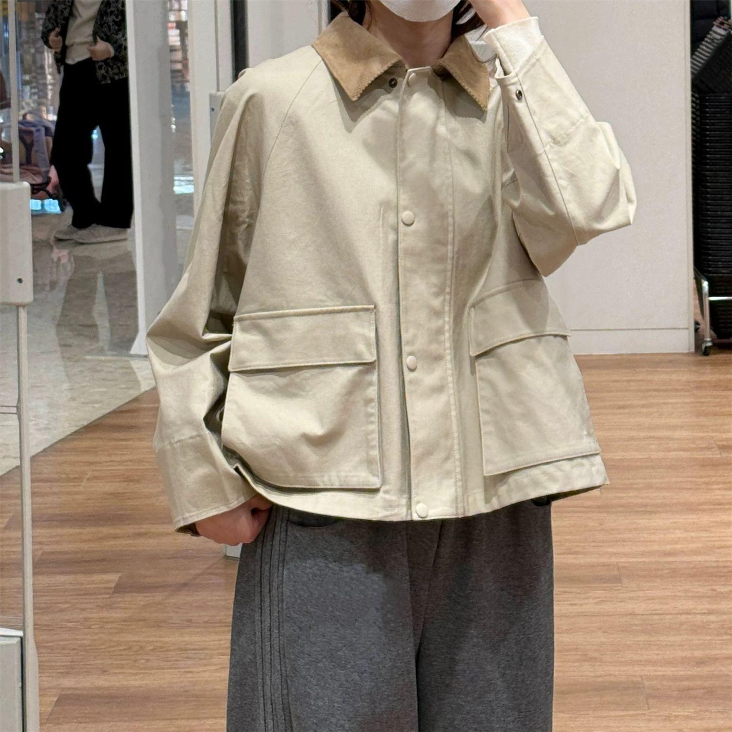 Japanese Women s Casual Barn-Style Short Jacket - New Spring Arrival Small бежевый