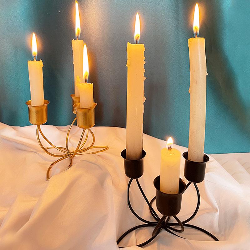 Iron Art Creative Ambience Stage Wedding Props Decorative Lotus Shaped Design Candlestick, Without Candles