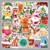 50 Christmas Doodle Stickers: Personalized Cartoon Decoration for Suitcases, Water Bottles & Phones
