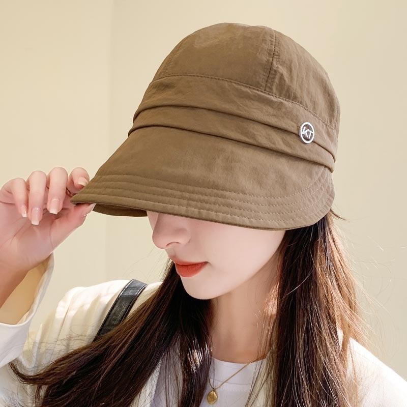 

Summer Sun Protection Cap With Wide Brim Breathable Cotton Polyester For Women Outdoor Activities коричневый