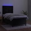 Vidaxl Łóżko Kontynentalne Z Materacem I Led, Czarny Aksamit 80X200 Cm