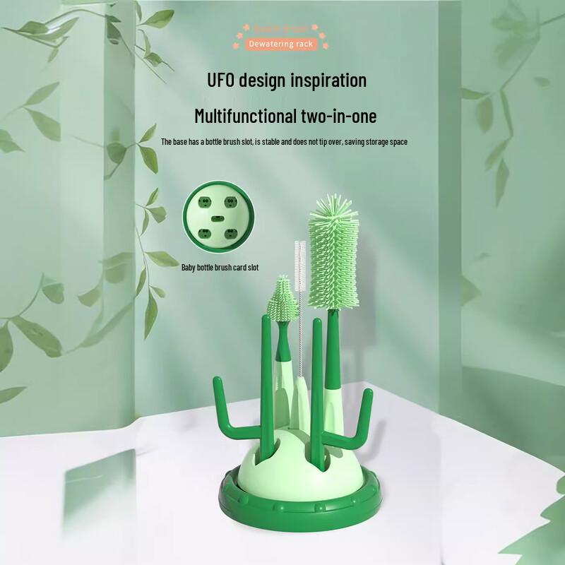 YOUKEBEI 5-in-1 Baby Bottle Brush & Drying Rack Set