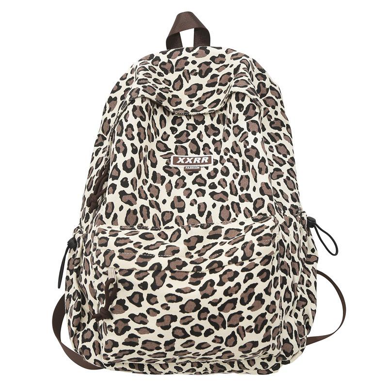

Women s Retro Leopard Print Backpack - Large Capacity School and Travel Bag Single Bag