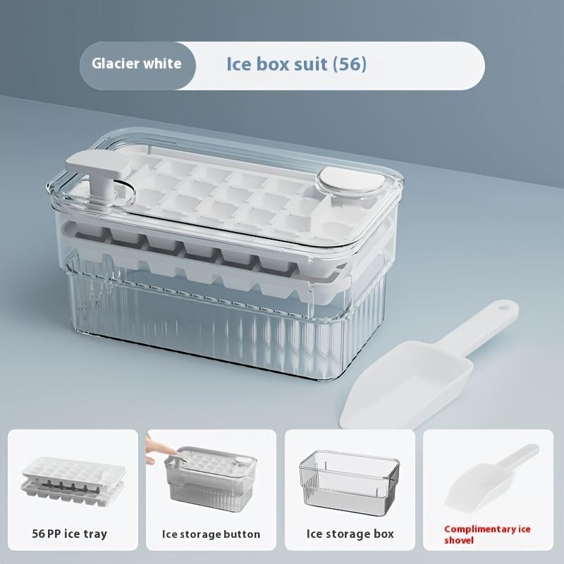 1pc Food Grade PET Ice Cube Tray 56 / 84 cells Easy Release Mold for Freezer Clear One Piece Ice Cubes Summer Kitchen Accessory