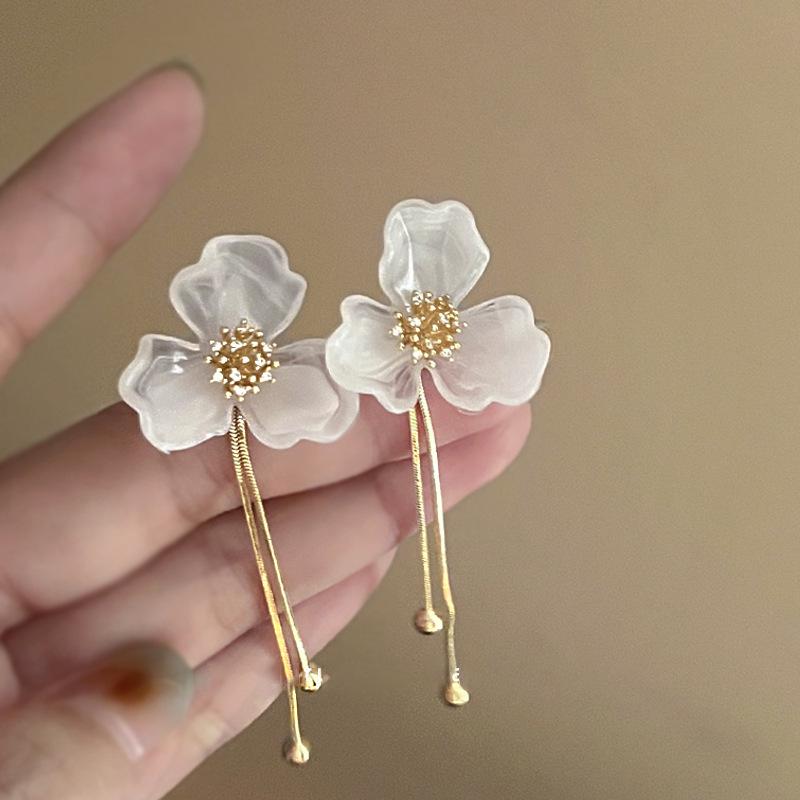 Elegant Fairy Tassel Flower Earrings - Fresh Forest Style for Women