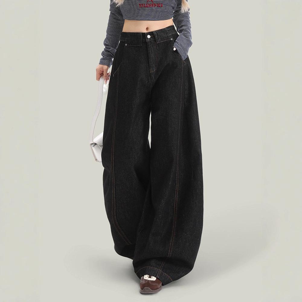 American Original Wide-Leg Denim Jeans for Women - Fall 2025: High-Waisted, Pear-Shaped, Slimming, Loose, Floor-Length Pants