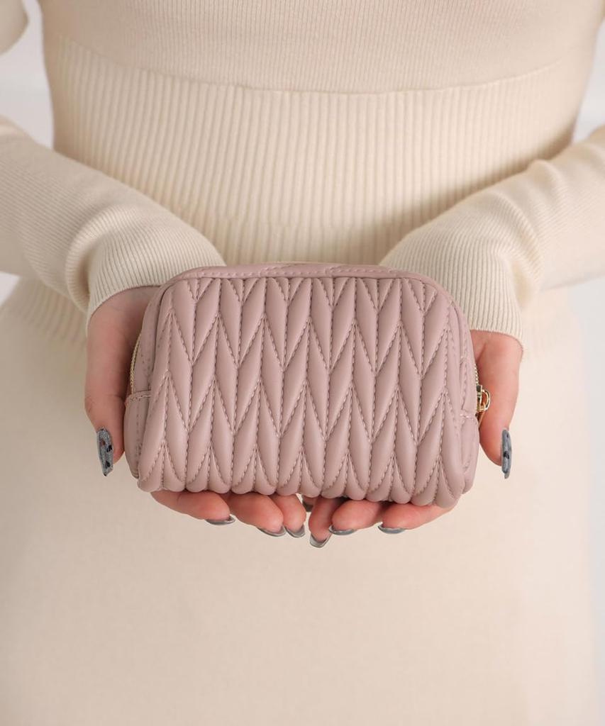 Altro Rose Pink Portable Cosmetic Makeup Makeup Accessories Pouch, Pouch, Pouch, Pouch, Cosmetics, Storage, Quilted, Rosia, Cute, 333193-16