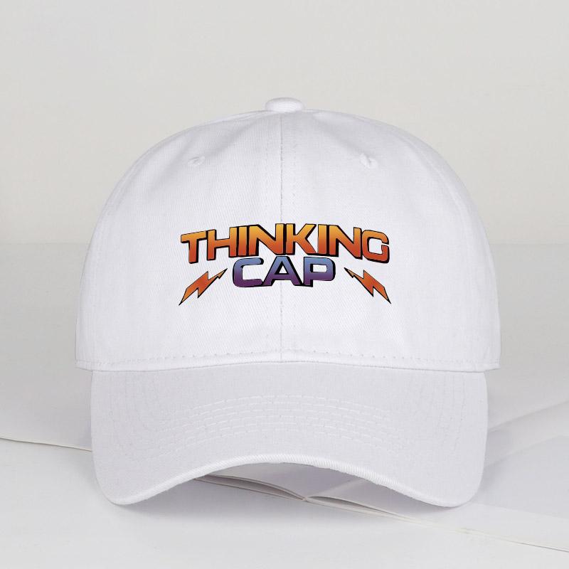 

Text Print Soft-Top Baseball Cap Soft, Comfortable, Air Permeable Vintage Gradient, Trendy & Playful For Men And Women D “Thinking Cap” Gradient