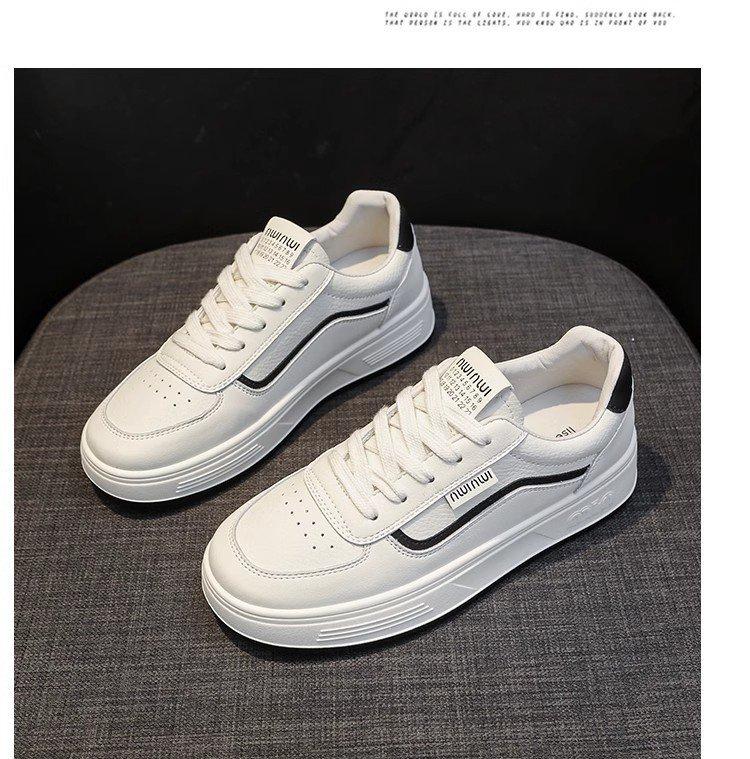 Popular Little White Shoes Women's 2024 Autumn New Flat-soled Women's Shoes Lace-up Fashionable Versatile Platform Casual Sports Board Shoes