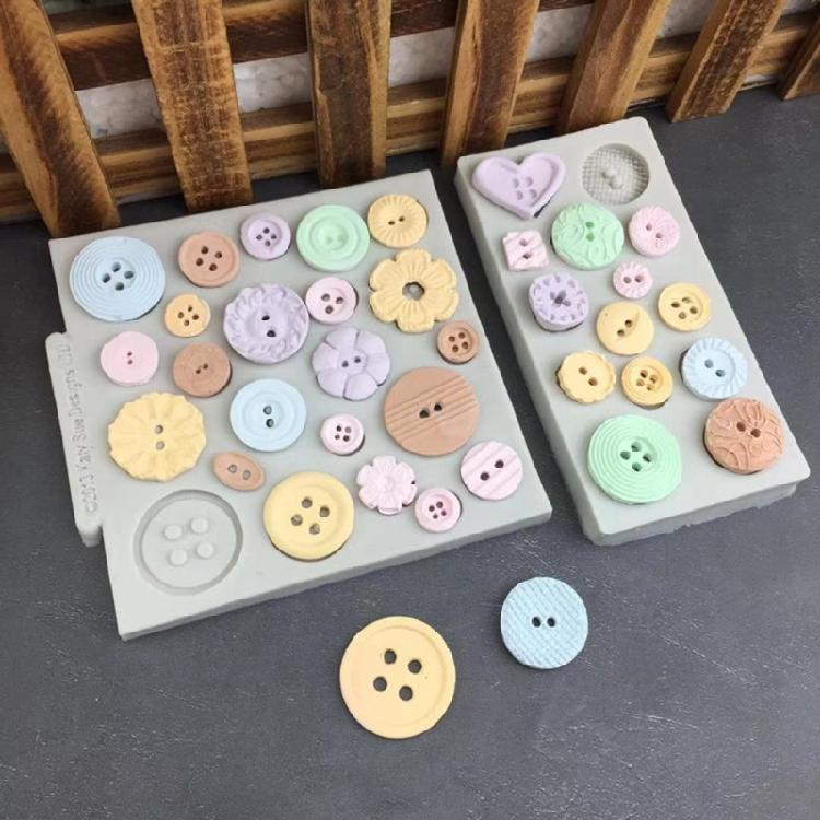 Exquisite Button Shape 3D Fondant Chocolate Candy Molds Polymer Craft DIY Molds