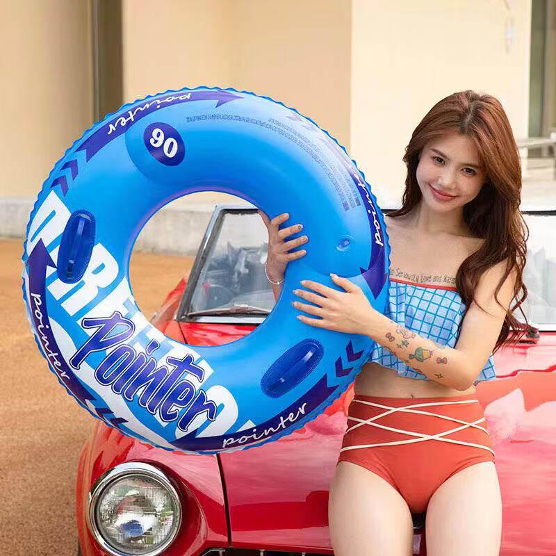 HANDUNYOU Thickened Double Airbag Swimming Ring with Handle