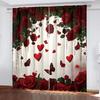 Modern Heart Rose Curtains Minimalist Style Suitable Bedrooms Living Rooms Decorative Curtain With Rod Pocket Polyester Perfect For Area