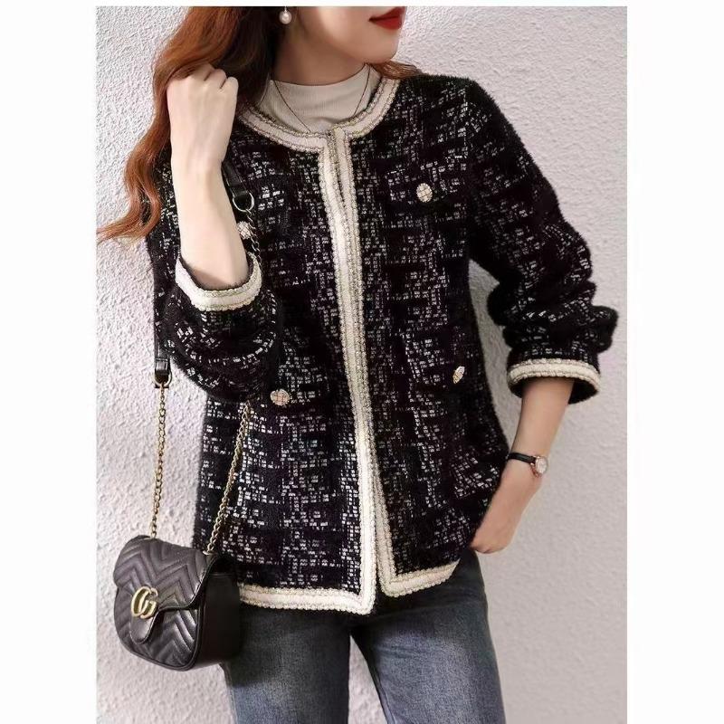 

Женская куртка-свитер из норкового флиса, новинка осени и зимы, верхняя одежда, топ с круглым вырезом, вязаный кардиган с коротким рукавом one size fits all чёрный