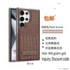 Applicable To Samsung S24ultra Mobile Phone Case, Crocodile Pattern Magnetic Suction Samsung All-inclusive S25u Bracket 23u Men's Leather Case
