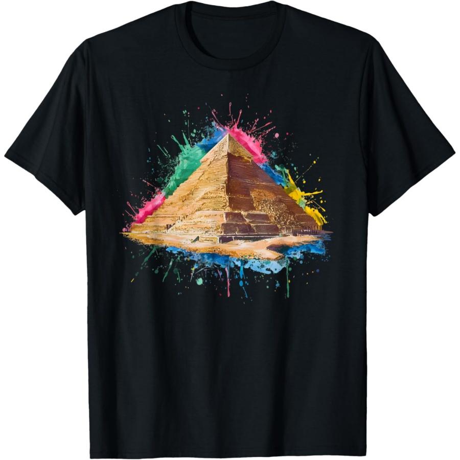 Пирамида Мужская Женская Цветная Акварель Египетская Пирамида Футболка(2) XXXXXL чёрный